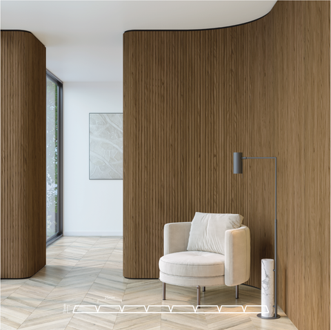 Linear FlexFold - V Slat - Black Walnut