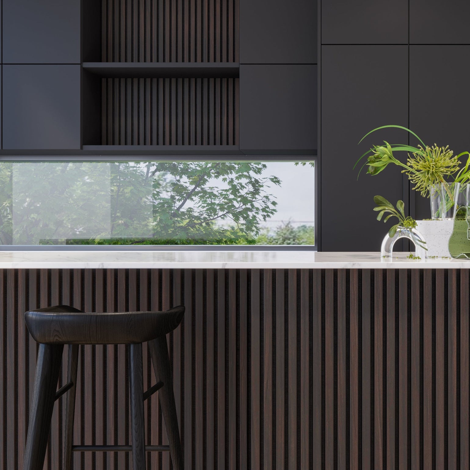 Profile Slat Acoustic Paneling - Natural Ebony - Profile Panels ...