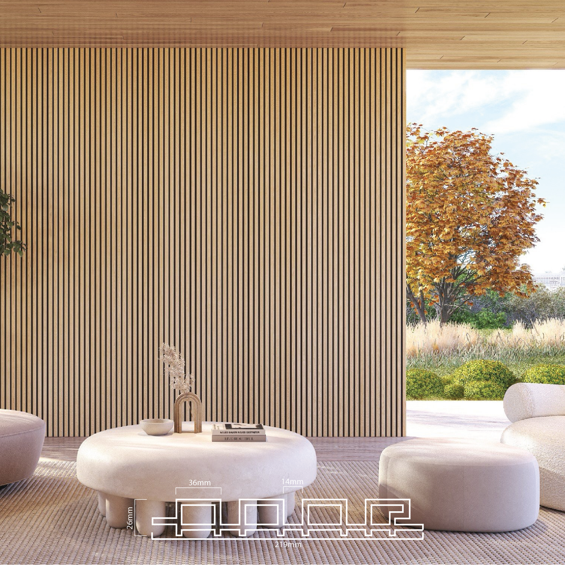 Slat Exterior - WPC - Oak - Slat Wall Panel – Profile Panels