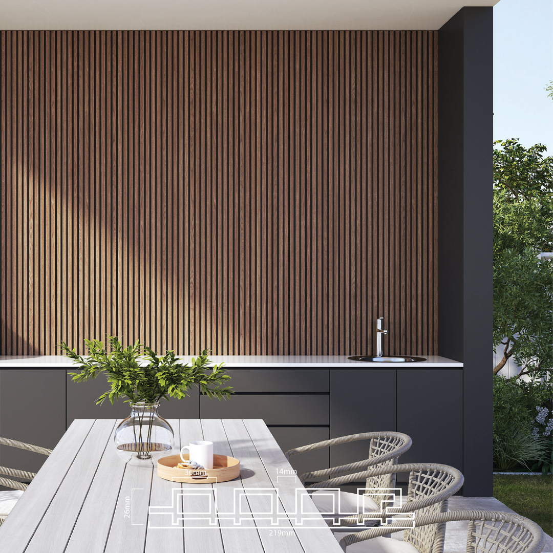 Profiled Panel Slat Exterior - WPC - Teak - Slat Wall Panel – Profile Panels