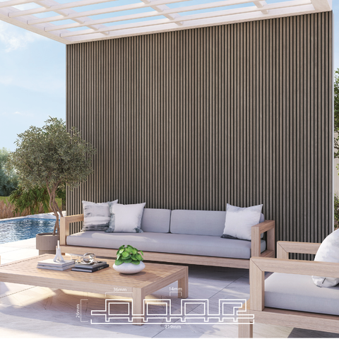 Slat Exterior WPC Panelling - Walnut